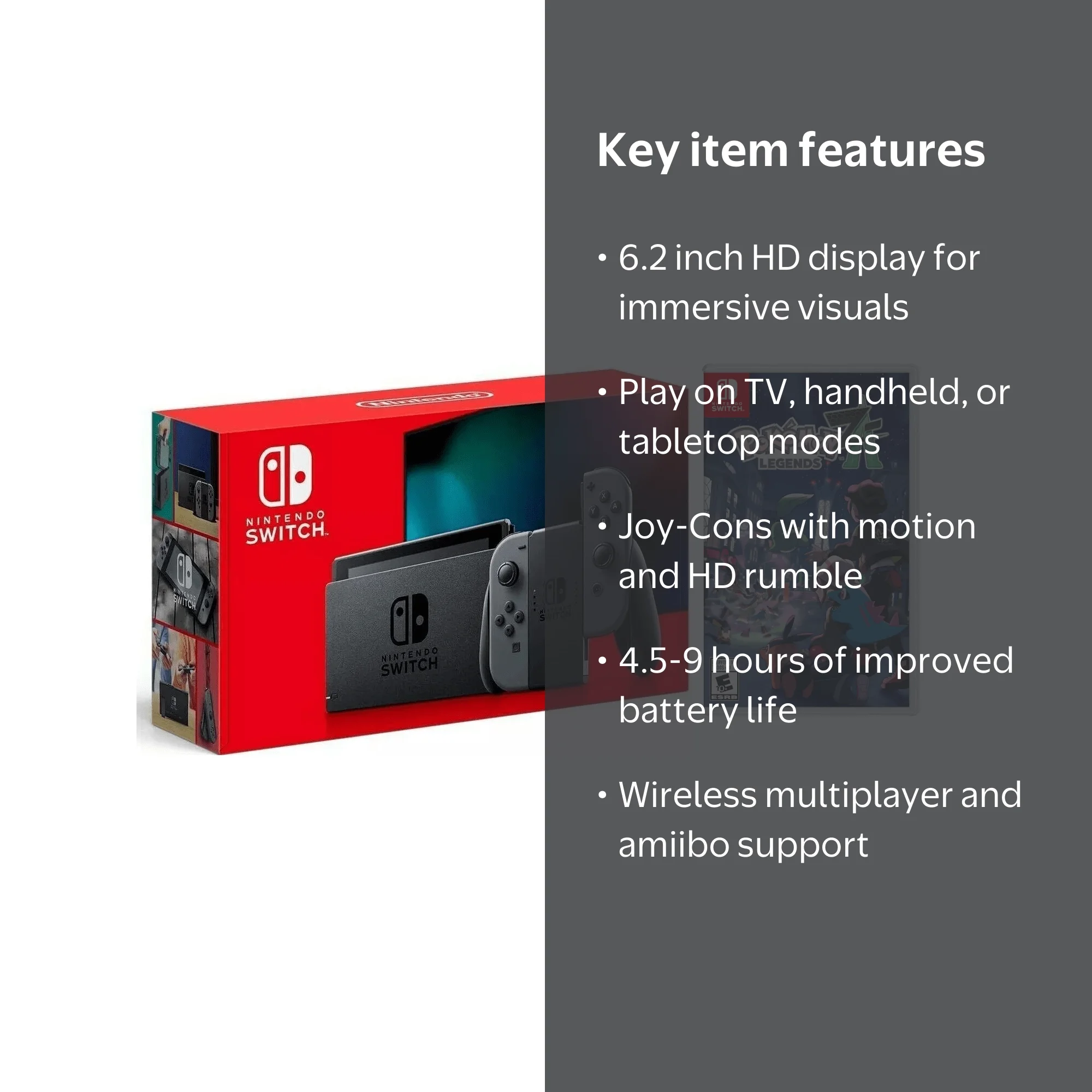 Nintendo Switch Grey Console with Pokemon Legends: Z-A Bundle