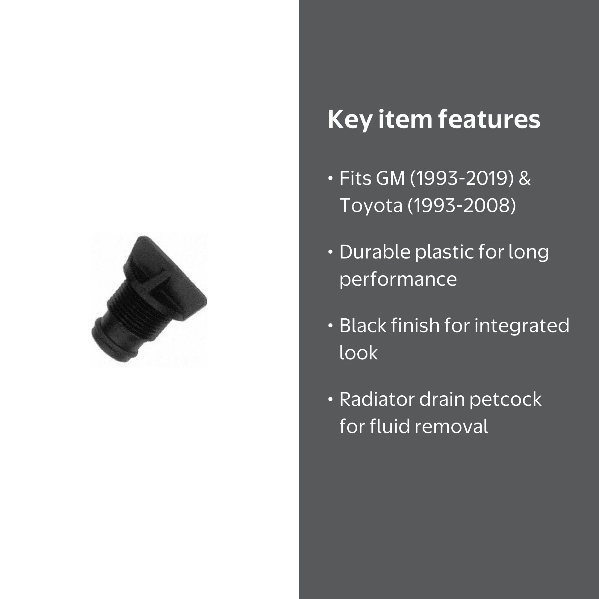 Dorman Help 61136 Radiator Drain Cock Fits select: 1999-2005