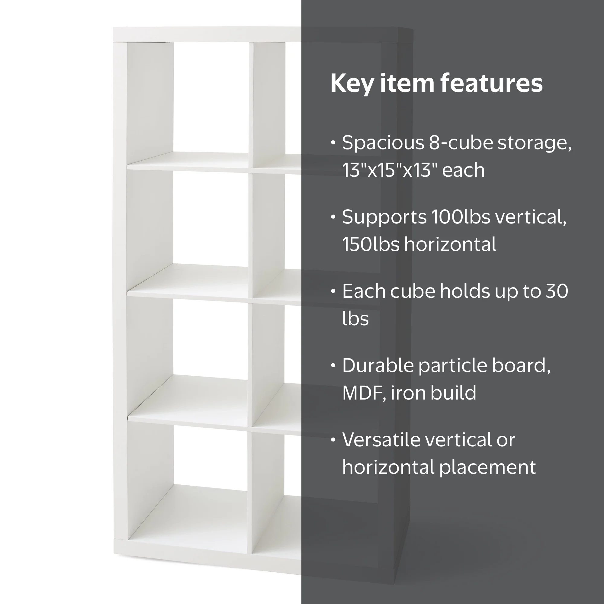 Better Homes & Gardens 8-Cube Storage Organizer, Textured White