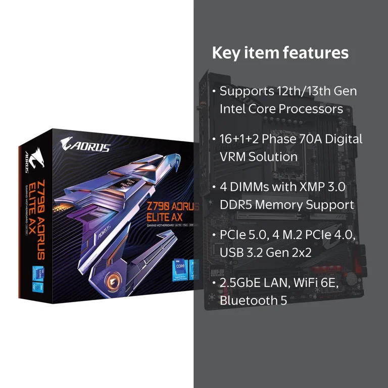 GIGABYTE, Aorus Z790 ELITE AX Motherboard, Z790, ATX, LGA-1700