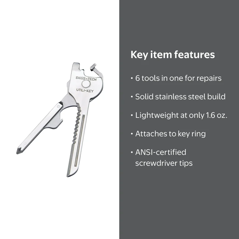 Swiss Tech Utili-Key 6-in-1 Key Ring Multitools - Walmart.com