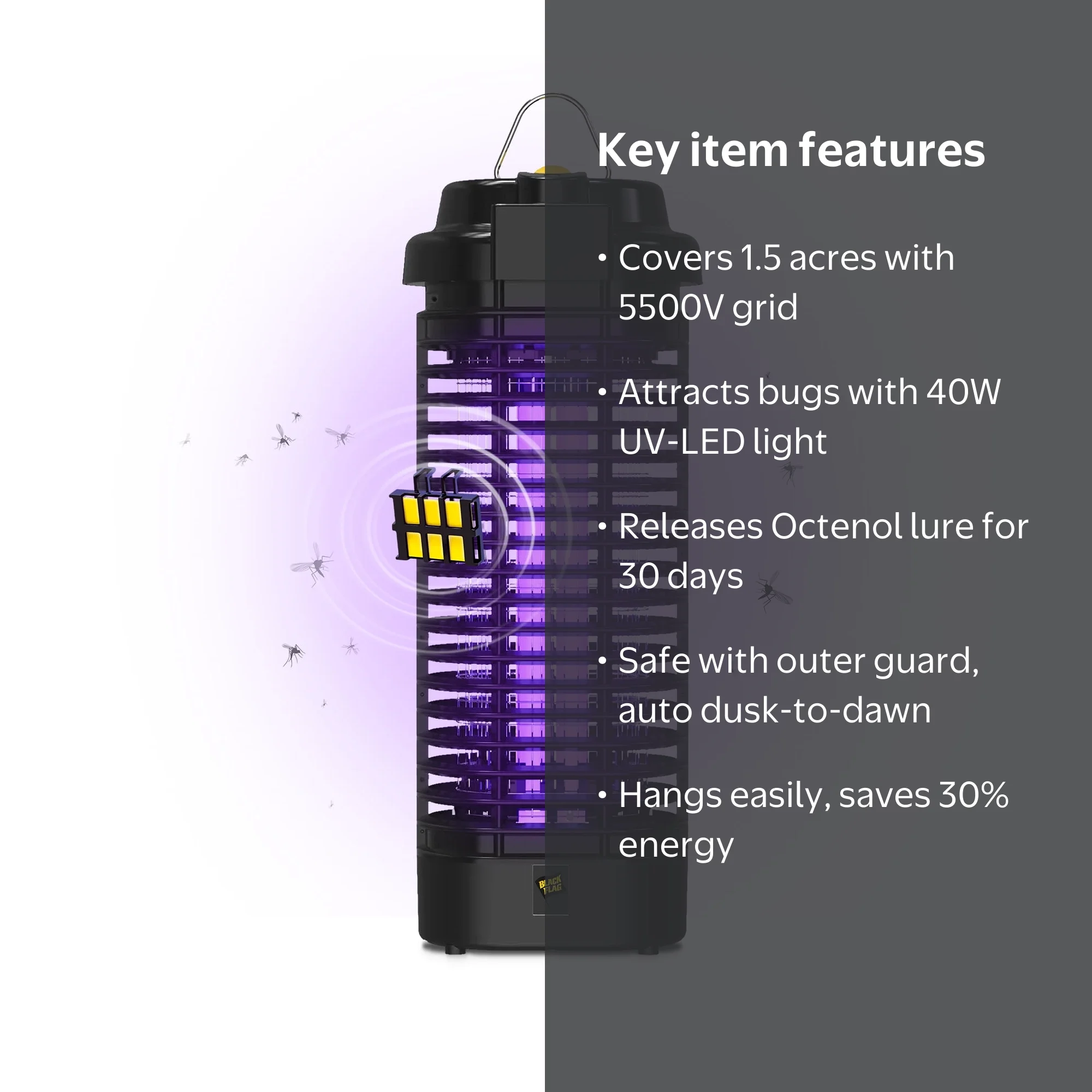 Black Flag Deluxe Electric Bug Zapper, Mosquito and Fly Killer