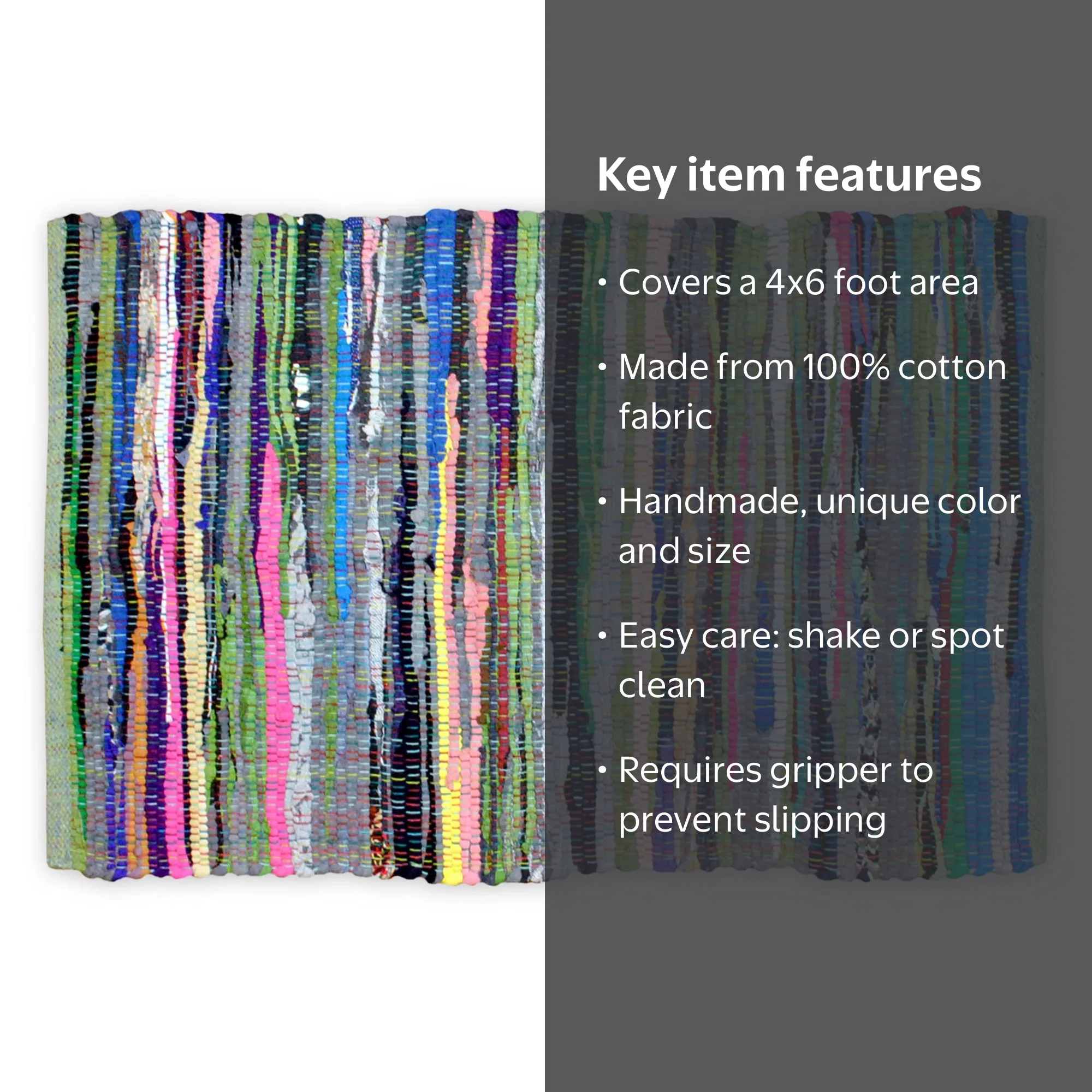 DII Multi Color Chindi Rag Rug 4x6-ft - Walmart.com