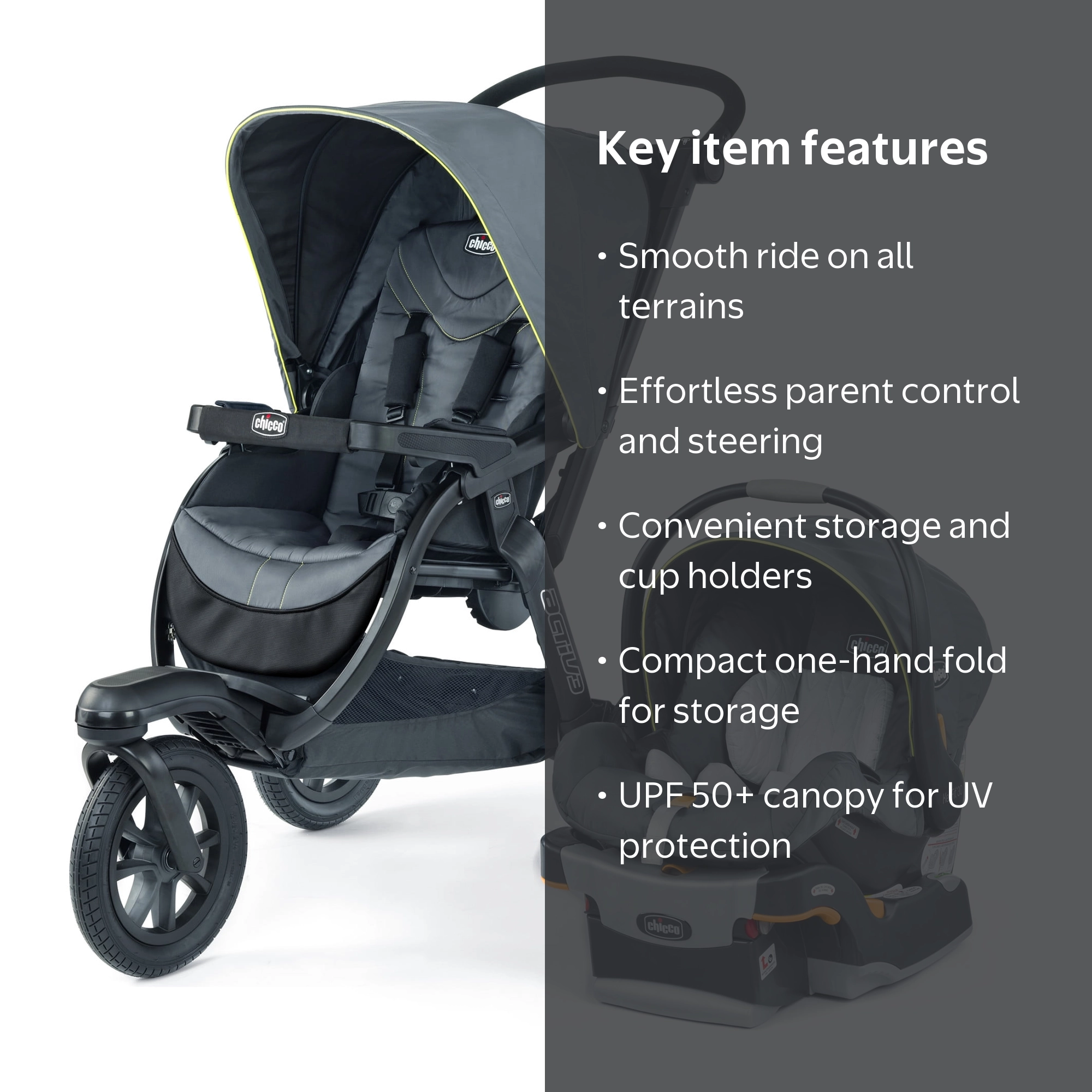 Chicco Activ3 Jogging Travel System Stroller with KeyFit 30 Infant