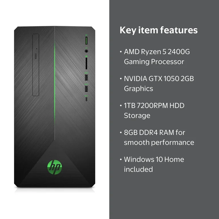 HP Pavilion Gaming Desktop AMD Ryzen 5 2400G, Nvidia 1050 GPU 1TB
