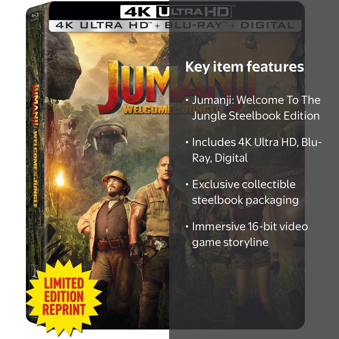 Sony Pictures Jumanji: Welcome To The Jungle 4K Ultra HD Steelbook