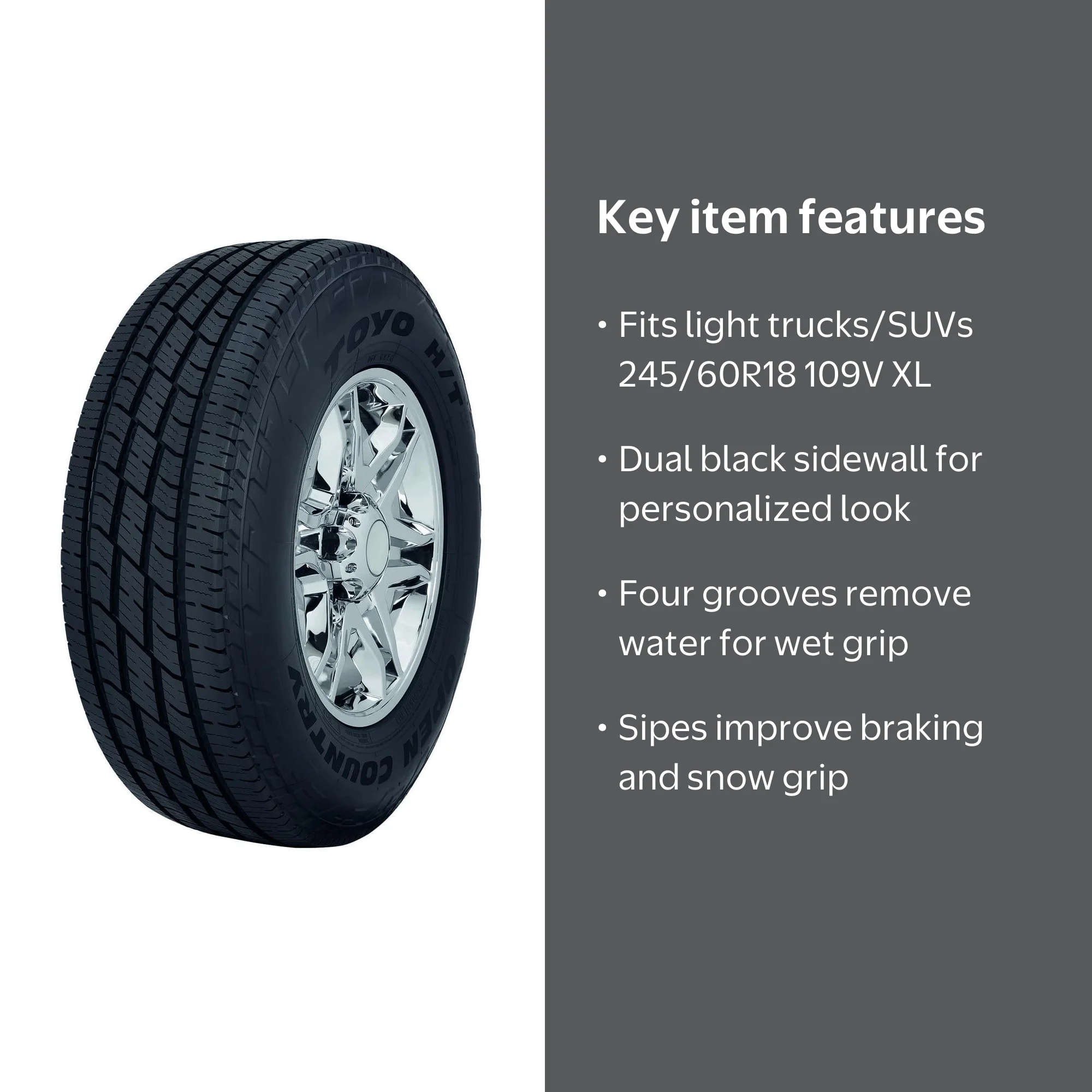 TOYO OPEN COUNTRY H/T II 245/60R18 109V All Season Tire for Ford