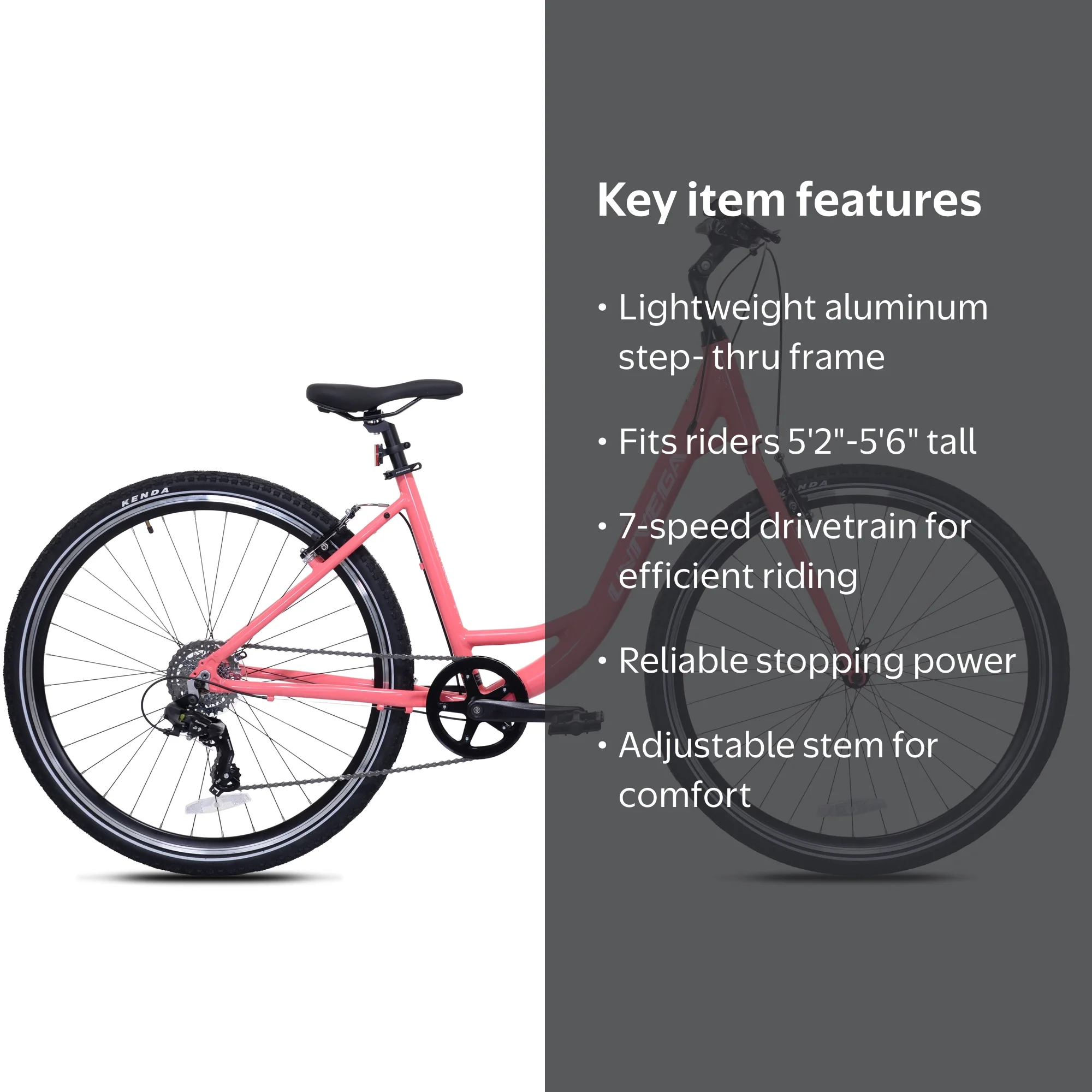 700C Univega Montega Step Thru Comfort Hybrid Adult Bicycle, Small