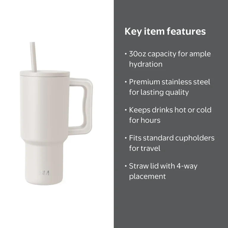 simple☆ Simple Modern 30 fl oz Stainless Steel Trek Tumbler with Straw Lid