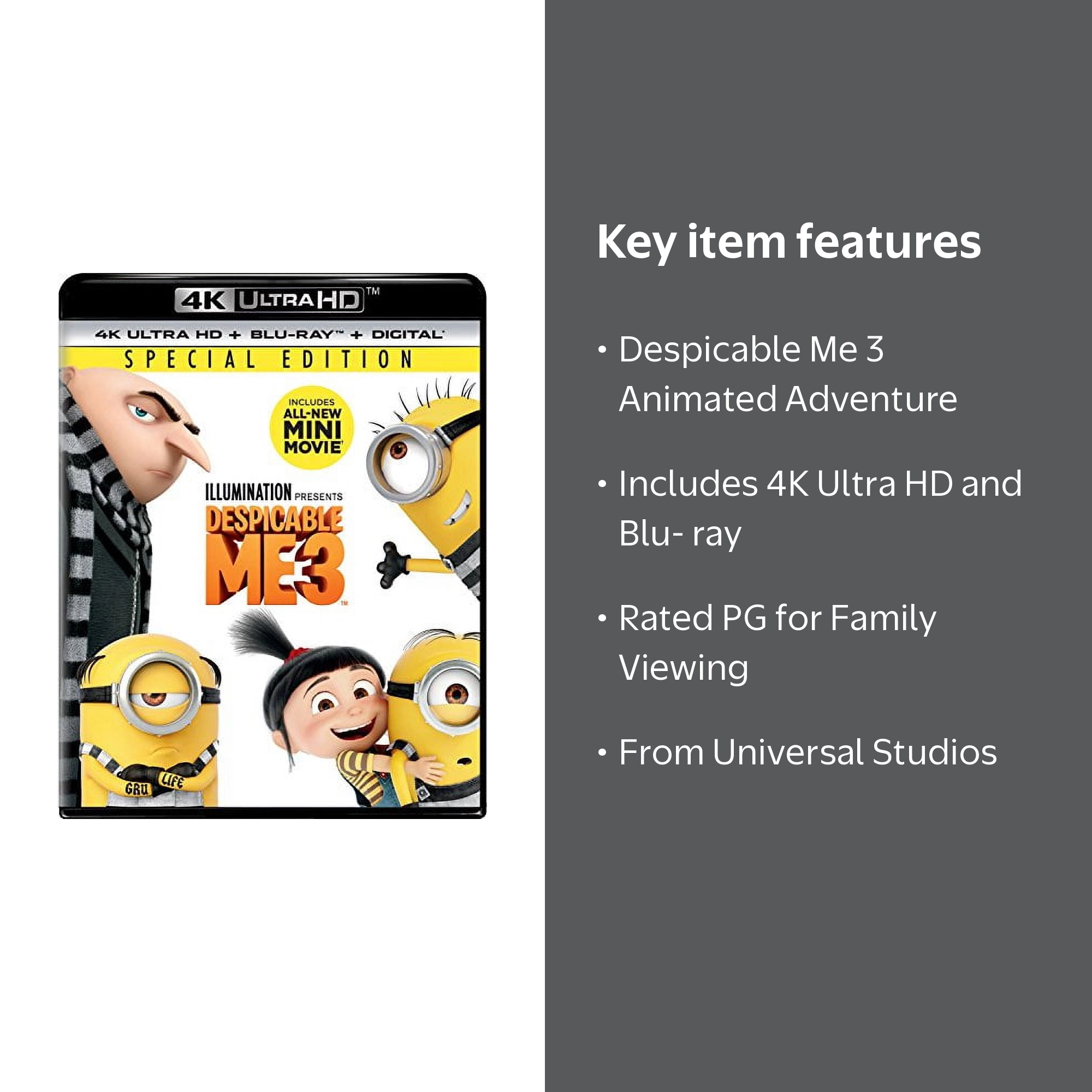Despicable Me 3 (4K Ultra HD + Blu-ray ) - Walmart.com