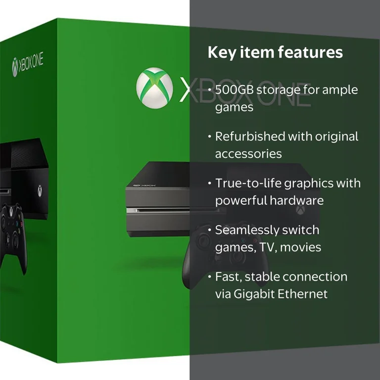 XBOX, Xbox One Restored 500GB Game Console, 5C5-00025, Black