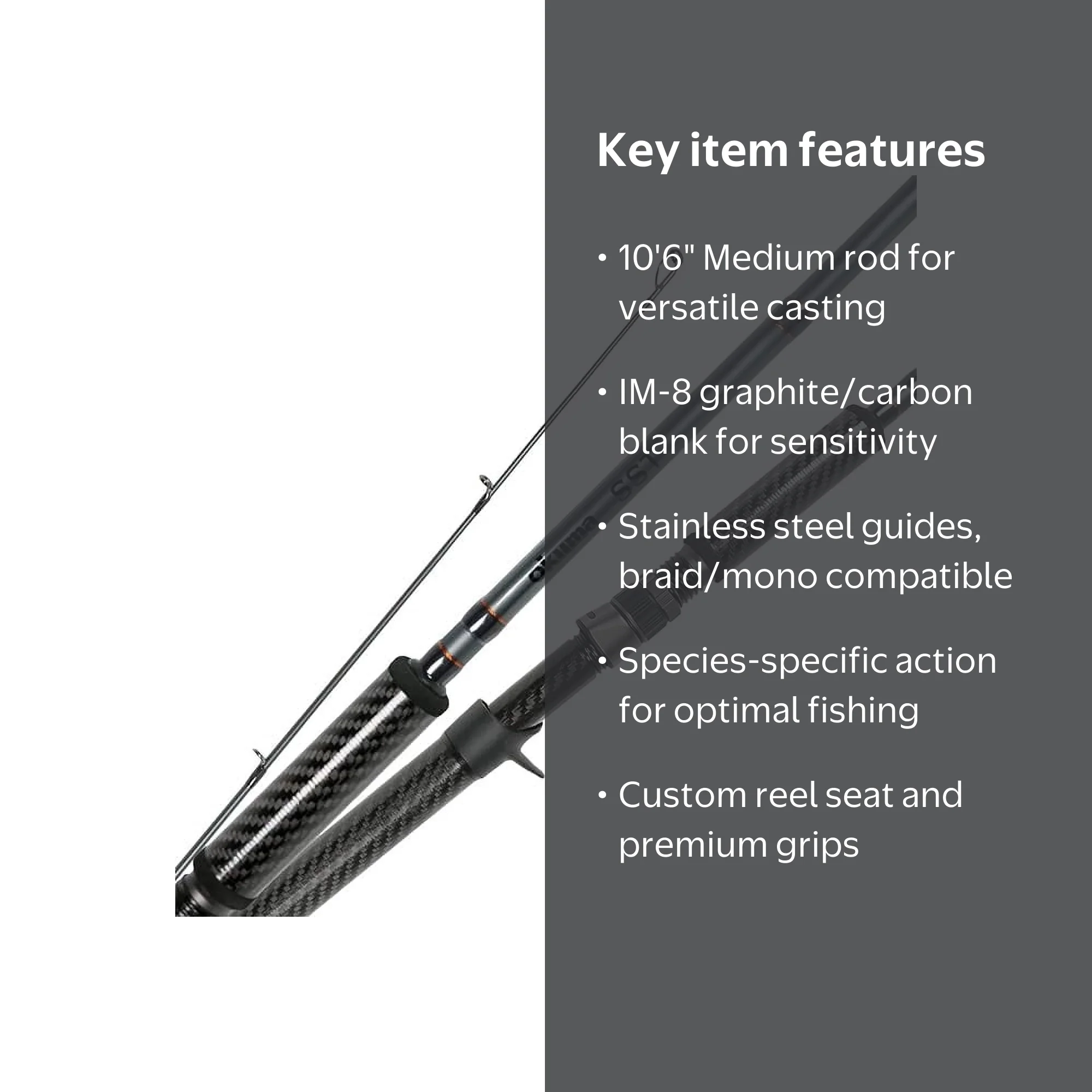 Okuma SST-C-1062M-CGa SST Carbon Grip Rod ,Gray,10'6" M - Walmart.com Okuma SST-C-1062M-CGa SST Carbon Grip Rod ,Gray,10'6" M - Walmart.com
