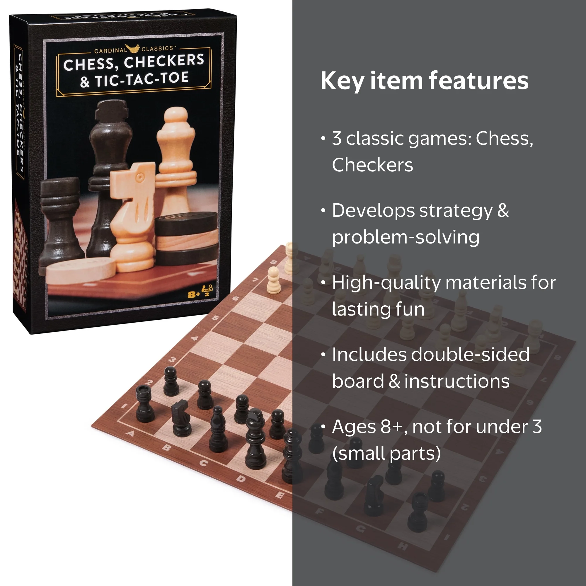 Cardinal Games Classic Board Game Set including Chess, Checkers