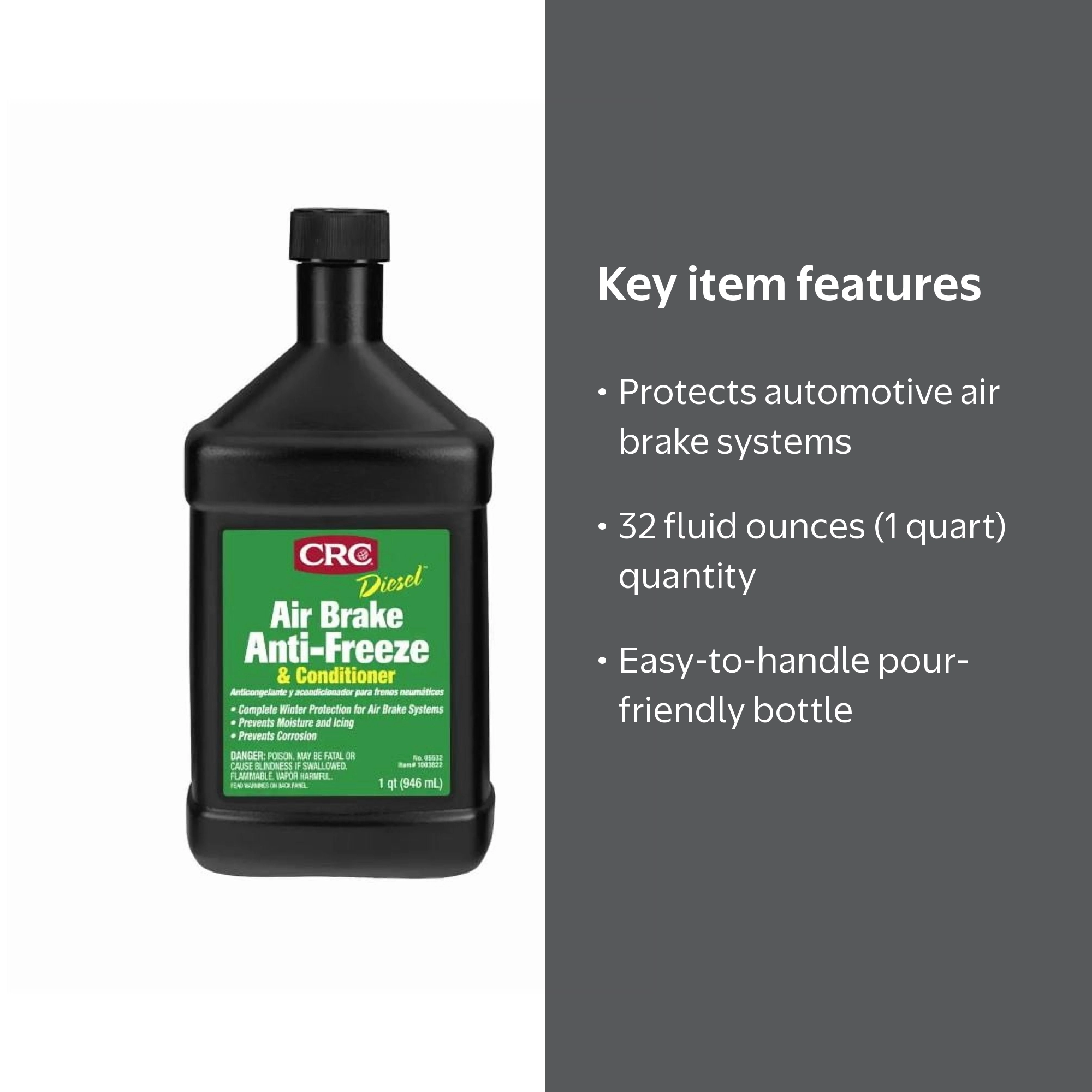 Crc 32 oz OSHA Air Brake Antifreeze and Conditioner - Bottle 05532