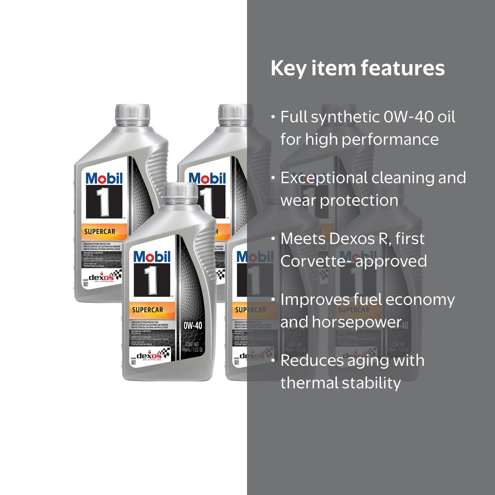 Mobil 1 0W-40 Synthetic | Transport machinery oil - Walmart