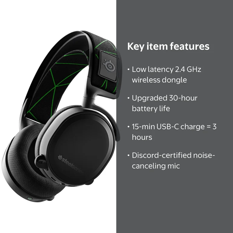 SteelSeries Arctis 7X+ Wireless Headset, 2.4 GHz, 30hr Battery