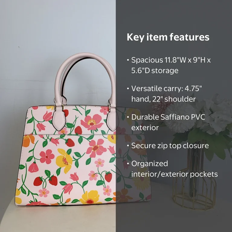 Kate Spade Madison Medium Top Zip Satchel Pink Multi Strawberry