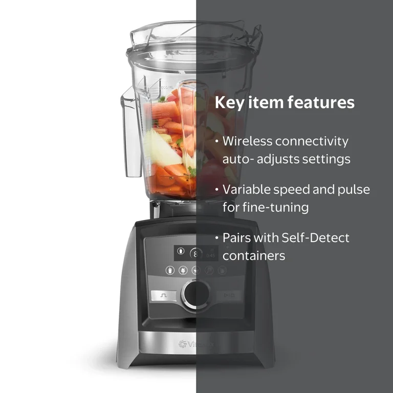 Vitamix Ascent Series A3500, Brushed Stainless Blender with 5