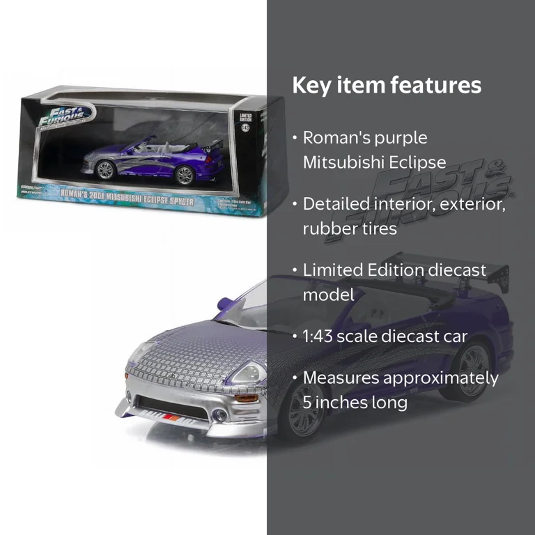 2001 Mitsubishi Eclipse, Purple, Roman's car in '2 Fast 2 Furious