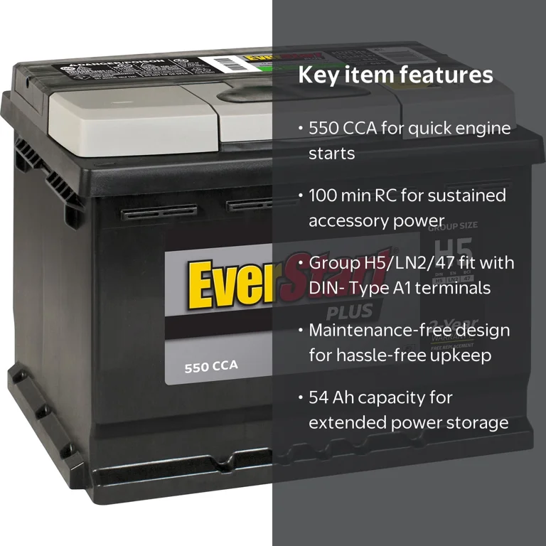 EverStart, Standard 12V Battery, Group Size H5, 550 CCA - Walmart.com