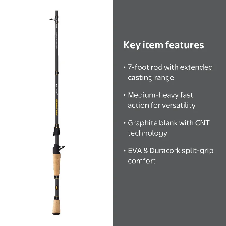 abu garcia hank parker design rod Lew's Hank Parker Casting Speed Stick Fishing Rod, 7-Feet 1-Piece  Medium-Heavy Power Fast Action, Black