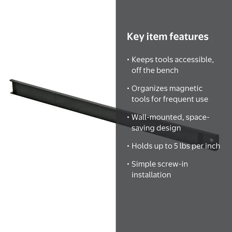 Hyper Tough Magnetic Tool Holder Wall Mounted Storage Black, 17