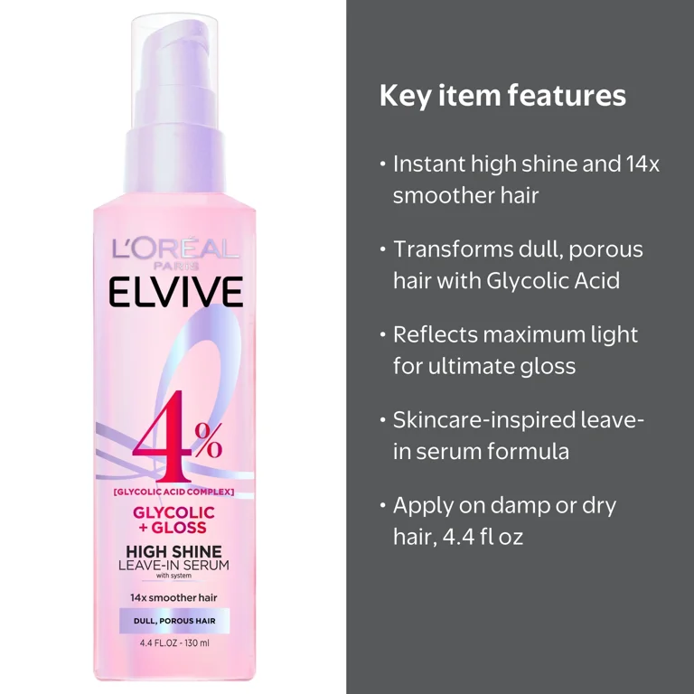 l oreal glutathione serum L'Oreal Paris Glycolic-Bright Anti-Dark Spot Brightening a plant L'Oreal Paris Elvive Glycolic Gloss