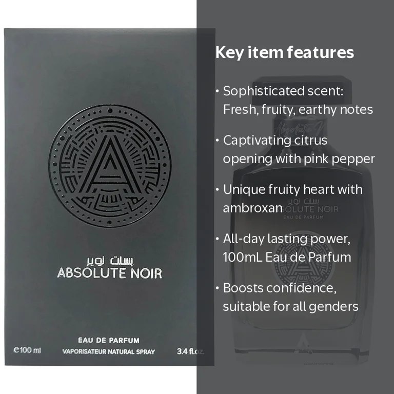 ATRALIA, Absolute Noir Eau de Parfum, 100ML, Long-Lasting Unisex