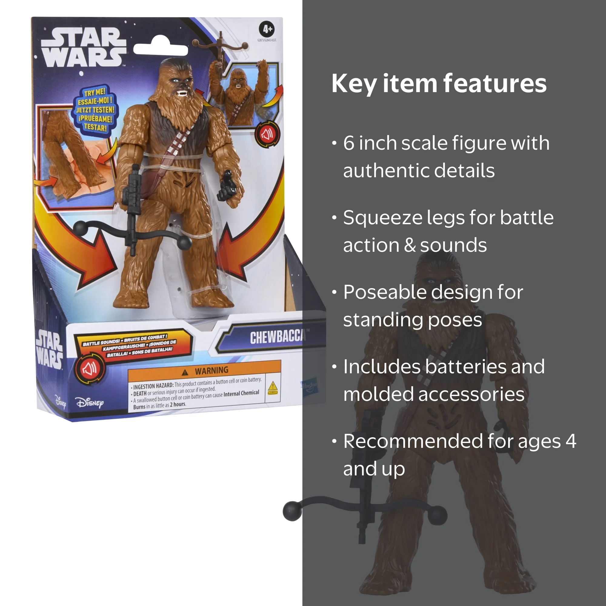 Star Wars Chewbacca Action FX Action Figure, Star Wars Toys (6