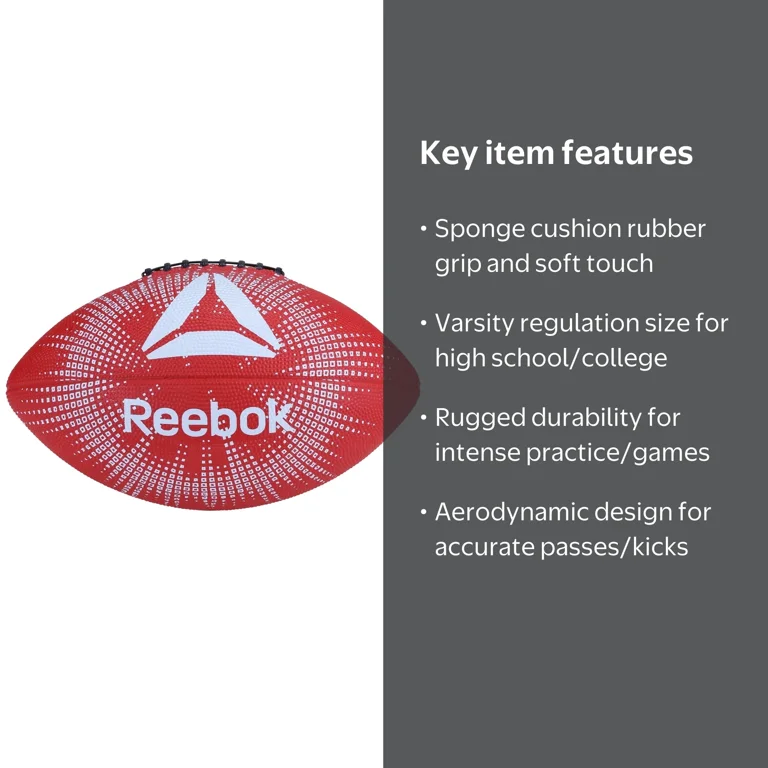 Reebok Delta Varsity Football - Sponge Cushion Rubber, Aerodynamic