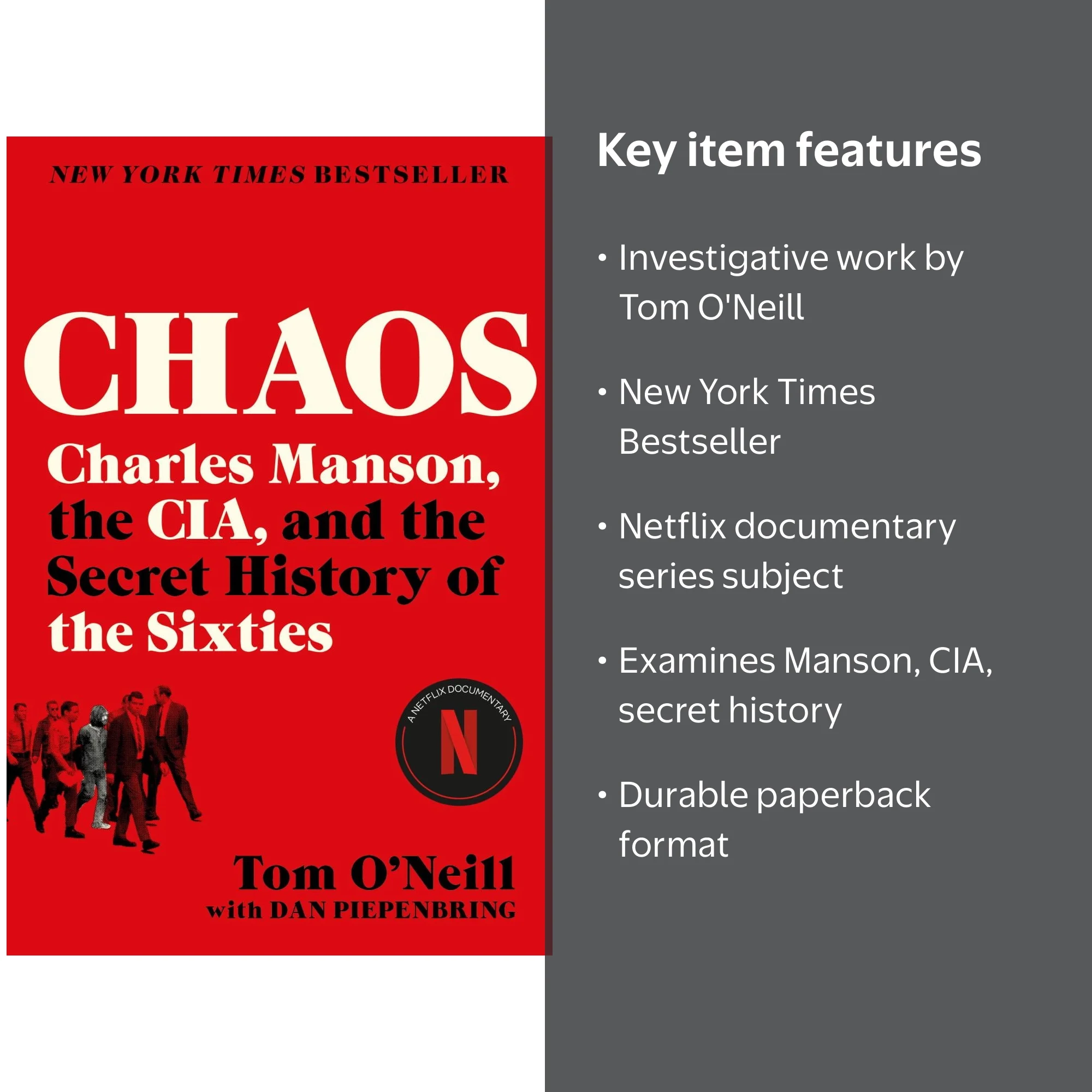 Tom O'Neill Chaos Paperback, Charles Manson, CIA, Sixties, New
