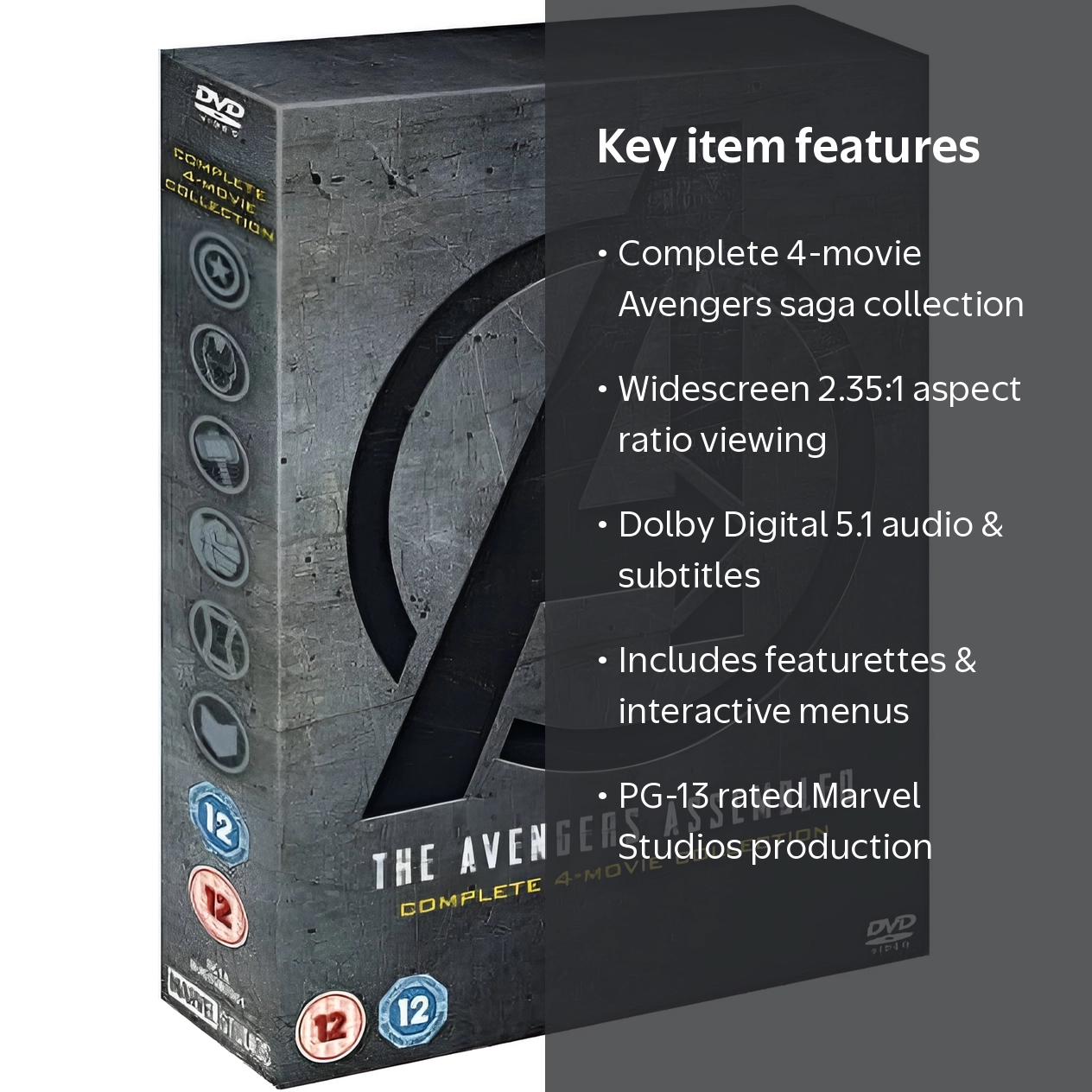 AeLL. THE MOVIE COMPLETE DVD BOX 4枚組 Marvel Studios, DVD, The Avengers Assembled 4-Movie Collection