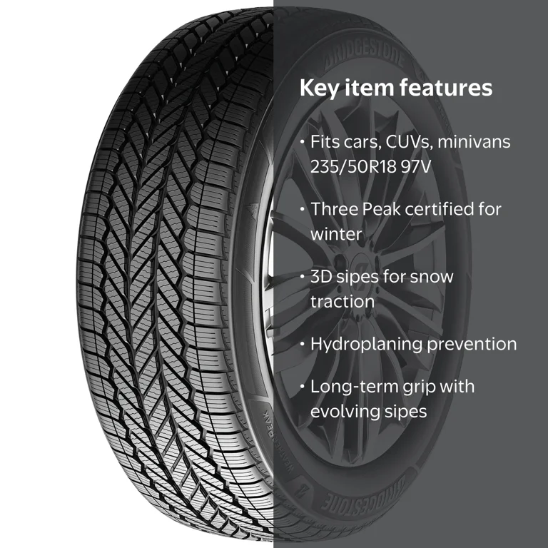 Bridgestone, Weatherpeak All Weather Passenger Tire, 235/50R18 97V