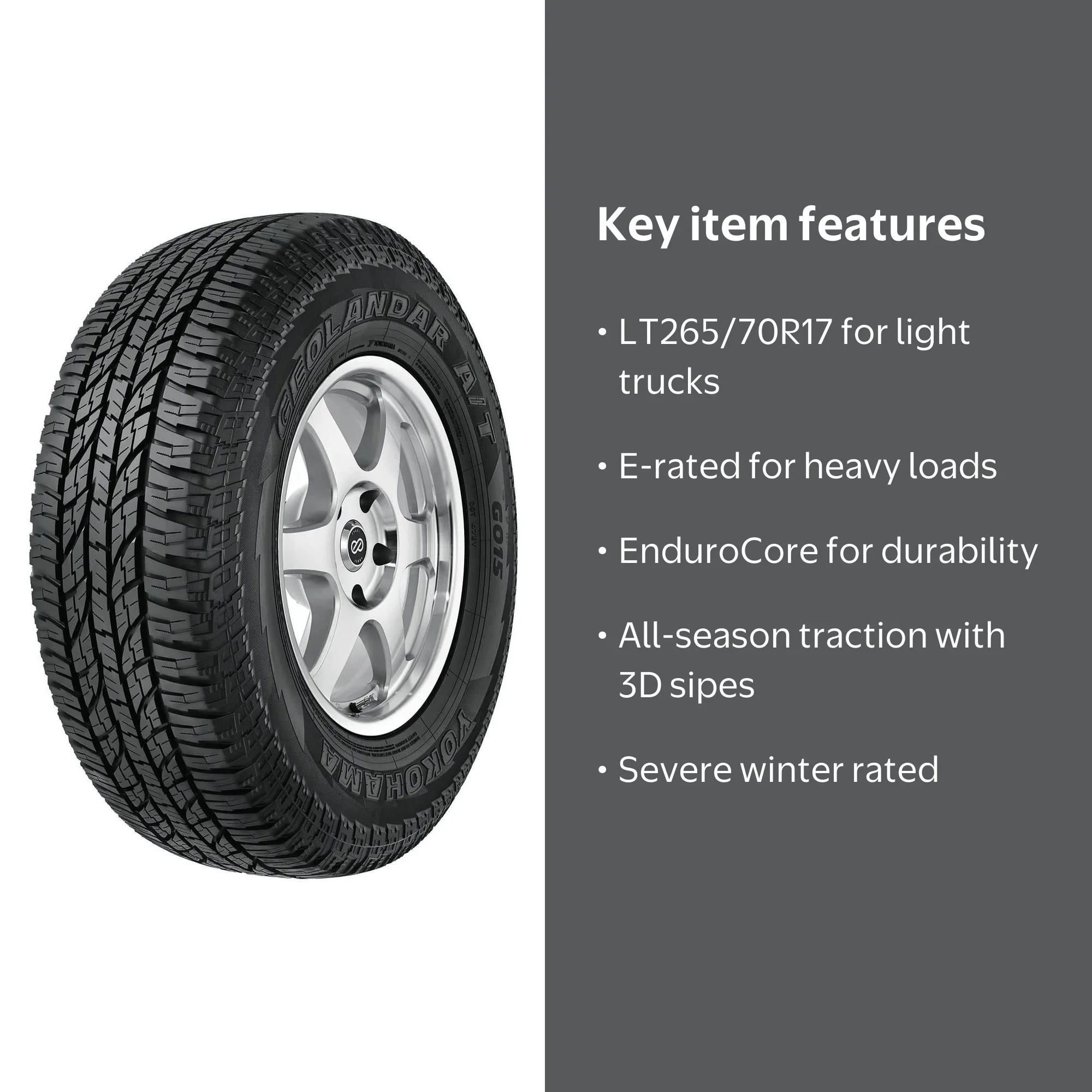 Yokohama Geolandar AT G015 LT265/70R17 All Terrain Light Truck
