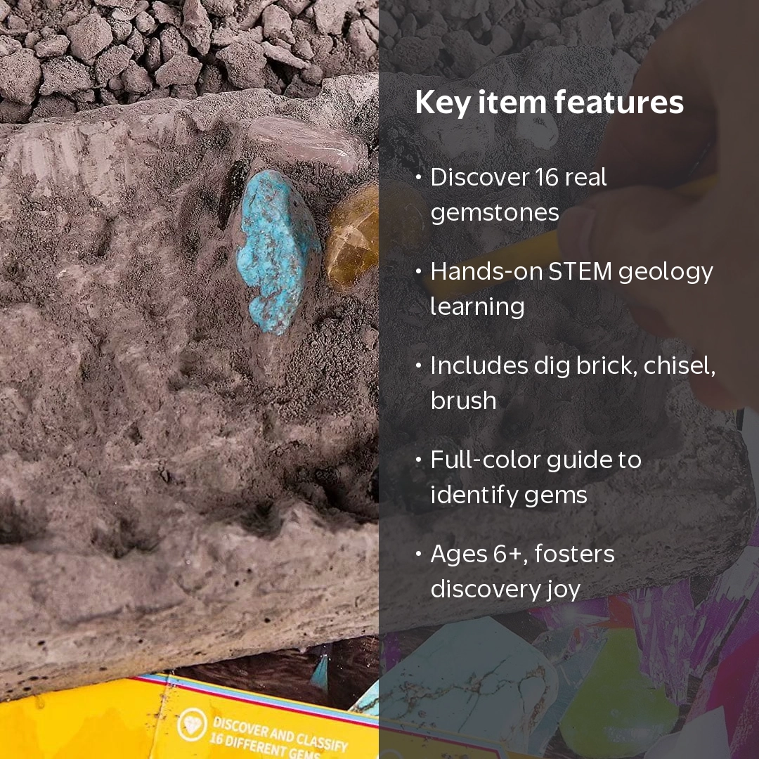 DoDoMagxanadu Gemstone Dig Kit, 16 Real Gems, STEM Science