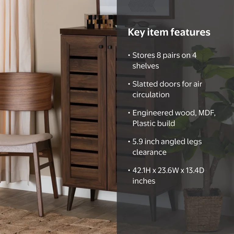 Baxton Studio Salma Modern and Contemporary Walnut Brown Finished