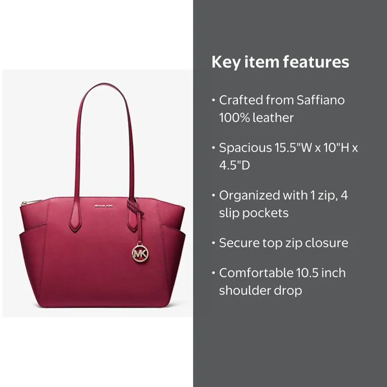 Michael Kors Women's Marilyn Medium Saffiano Leather Tote Bag