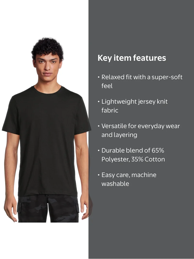 George Men's Short-Sleeve Crewneck T-Shirt, Lightweight Jersey, XS