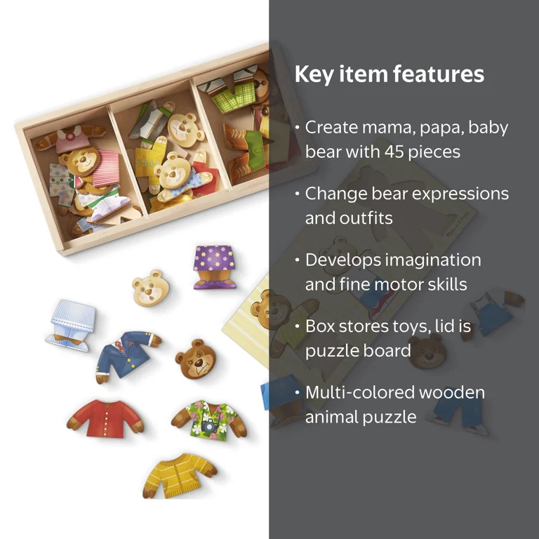 Melissa & Doug Bear Family Dress-Up Puzzle - Walmart.com