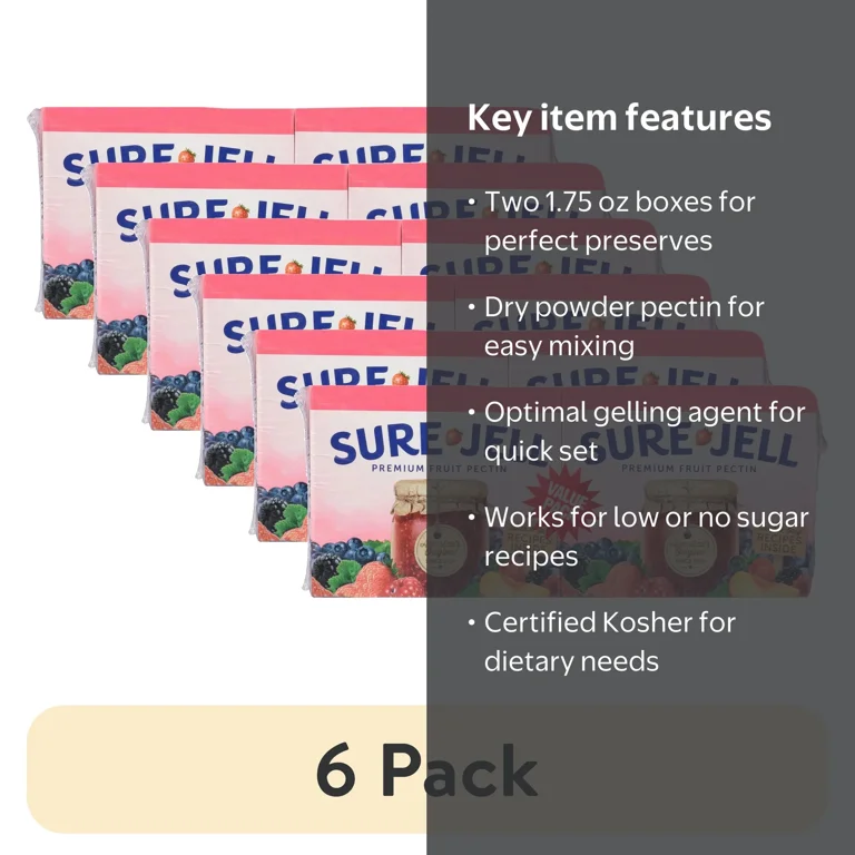 Sure-Jell Premium Fruit Pectin, 6 pack, 2 ct per pack, 21 oz