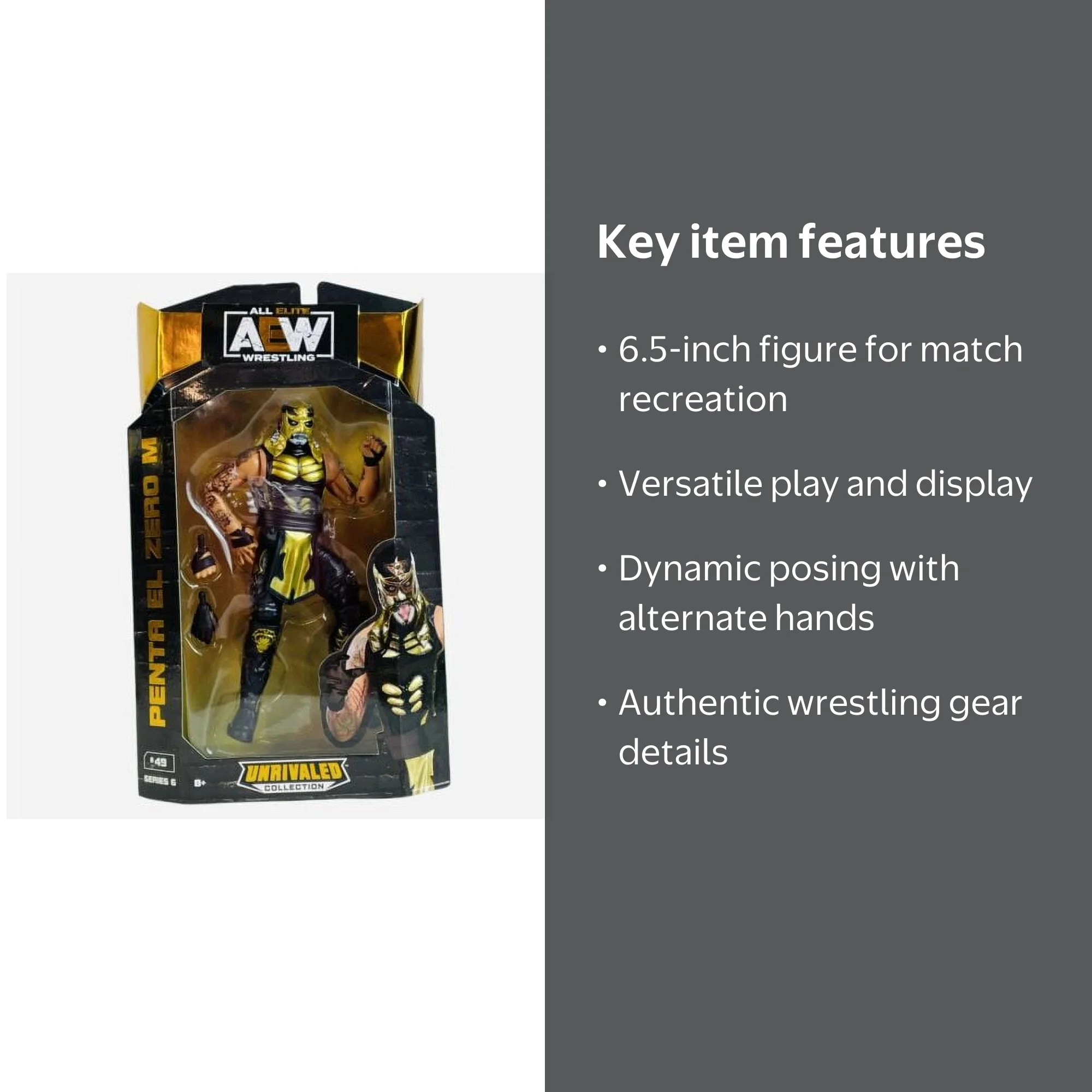 Free Shipping! Penta El Zero M AEW Unrivaled Series 6 Jazwares 6.5