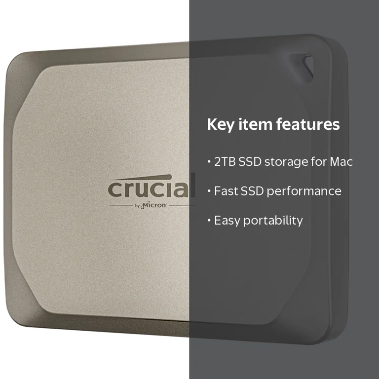 Crucial X9 Pro for Mac 2TB ポータブルSSD X9 PRO for MAC 2TB Portable SSD - MacBook Laptop Computer Storage