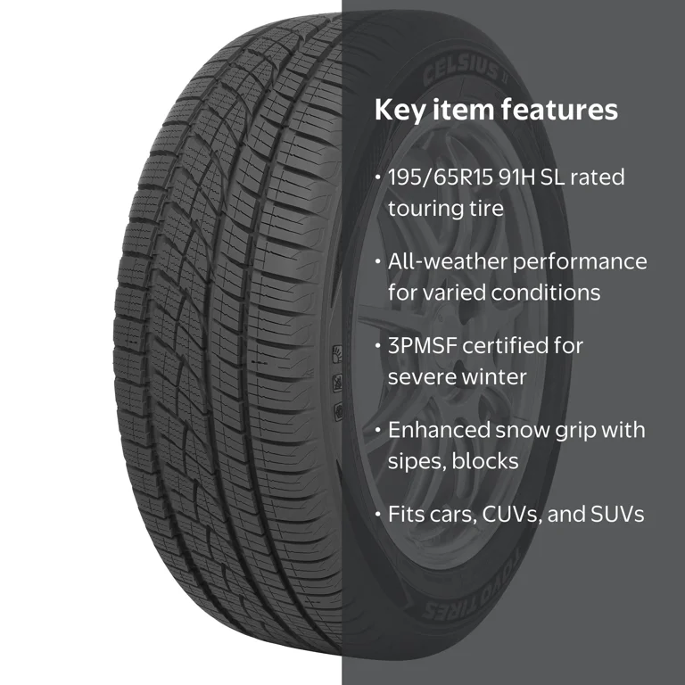 Toyo Celsius II All Weather 195/65R15 91H Passenger Tire - Walmart.com