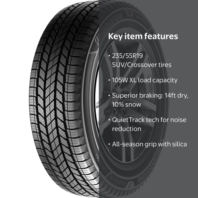 Bridgestone, Alenza A S Ultra All Season SUV Tire, 235/55R19 105W