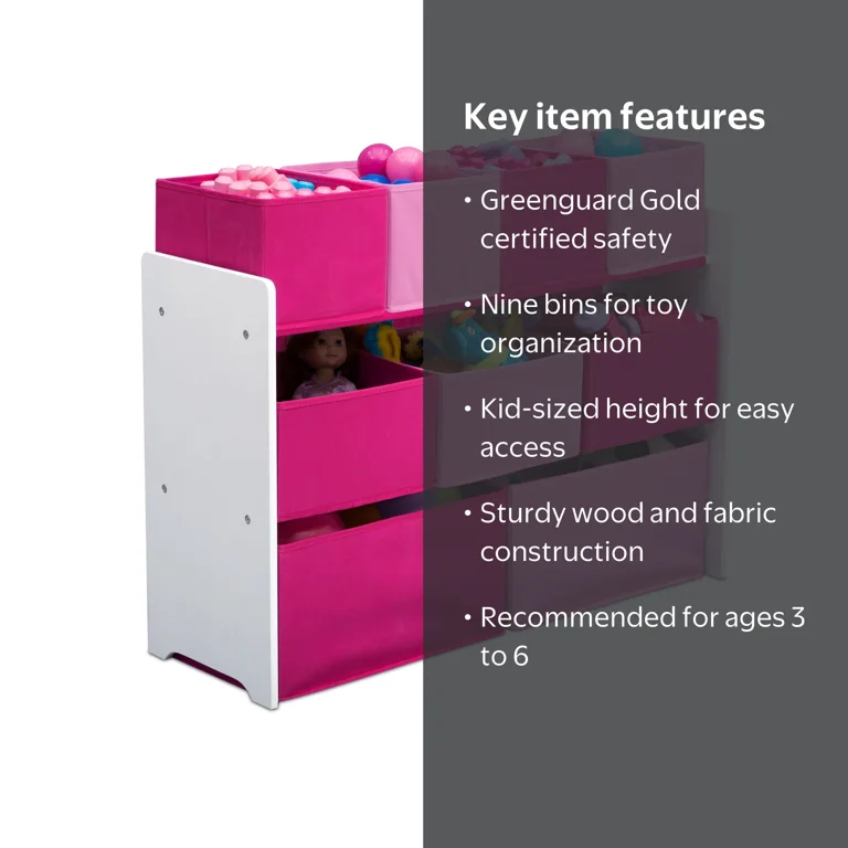 Delta Children Deluxe Multi-Bin Toy Organizer with Storage Bins