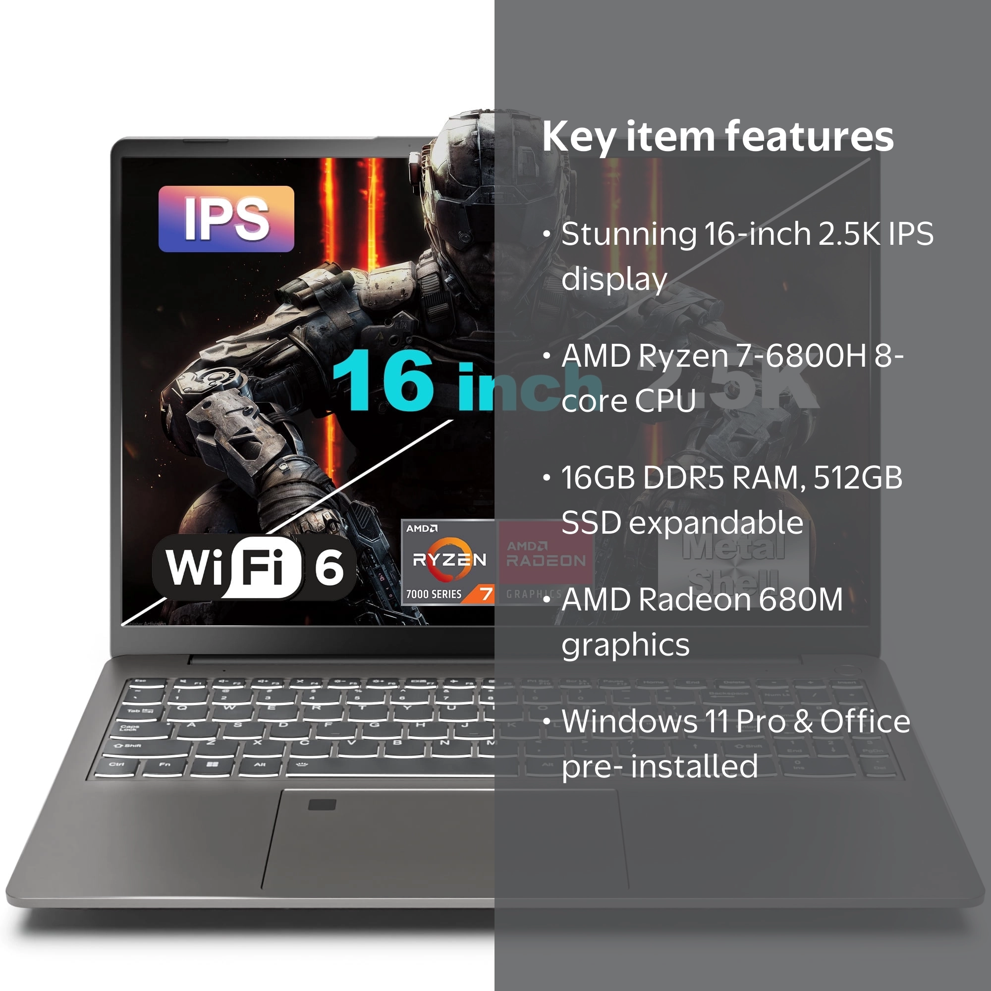 AcerAspireLite Ryzen7 15.6インチ 16GB 512GB Amazon.com: 2025 16 Inch 2.5K IPS Gaming Laptop Computer, AMD