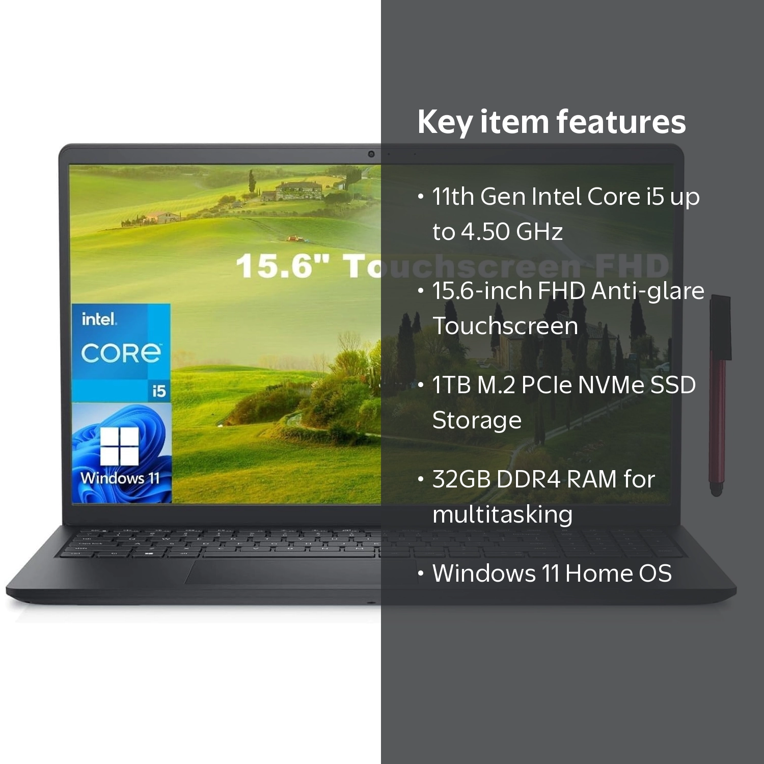 Dell Inspiron 15 3000 Touchscreen FHD Business Laptop, Intel i5