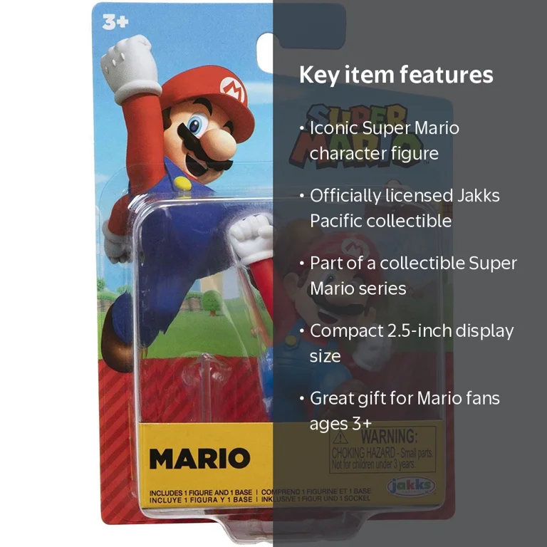 Jakks Pacific, World of Nintendo Mario Mini Figure, Jumping, Red