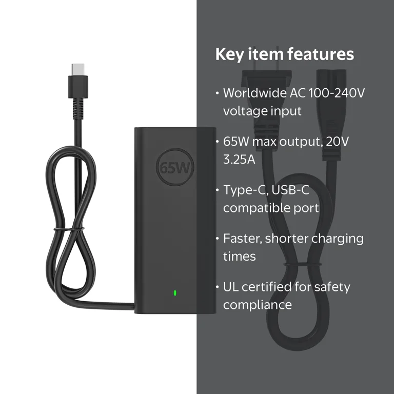 65w Type C USB C Laptop Charger for Dell Latitude 5420 5430 5520