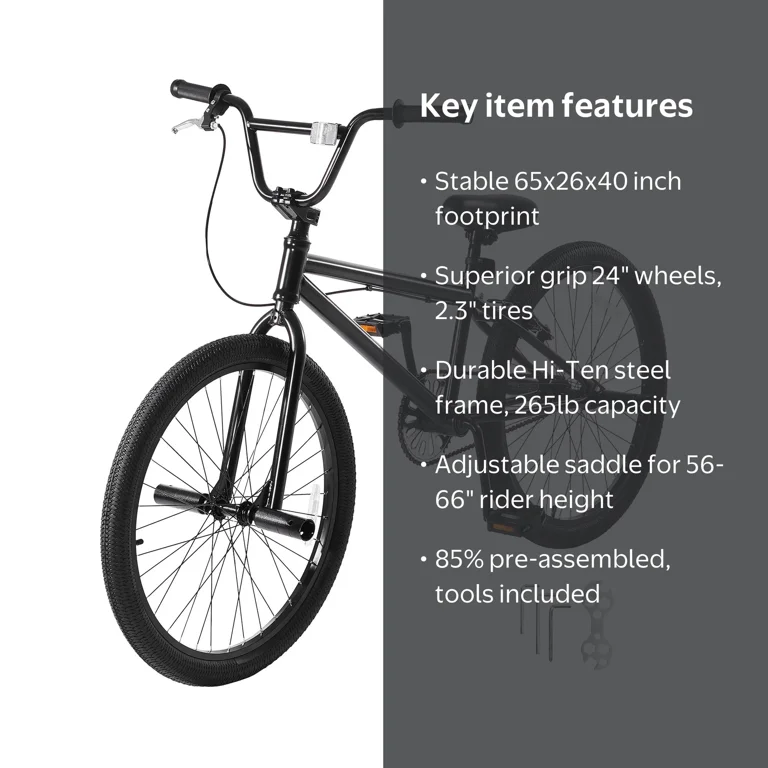 KFFKFF BMX Bicycle, 24-Inch Wheel Stunt Cycle, BMX Racing Cycle